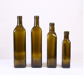 Wholesale Hot-Selling Green and Brown Round Square Cooking Olive Oil Glass Bottle